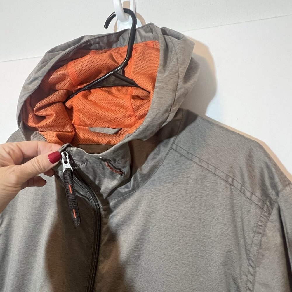 Prana Jacket Hoodie Mens Lightweight Rain Outdoors Size Large Full Zipper Gray - Picture 8 of 12